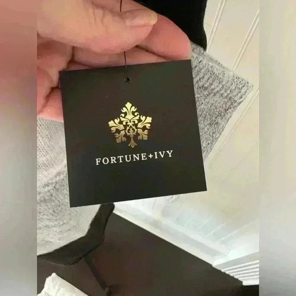 NWT Stitch Fix Fortune + Ivy Adeline Cardigan Open Front~gray, black,& white~XS - Picture 5 of 8